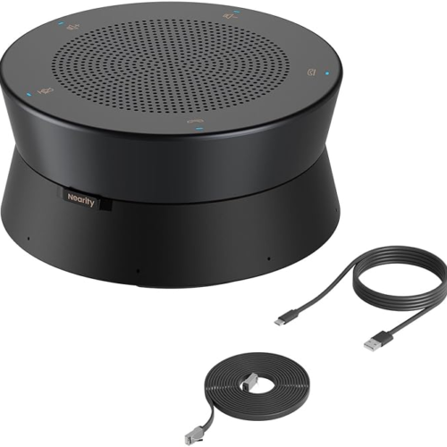 NEARITY A20S Conference Speaker and Microphone, USB Speakerphone w/8 Mics, 16ft Voice Pickup, AI 2.0 Noise Cancelling, USB Speakermic with Daisy Chain, Works with Microsoft/Teams/Google Meet