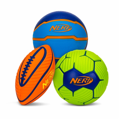 Nerf Mini Foam Sports Ball Set - Foam Football, Soccer Ball + Basketball Soft Sports Toy for Kids